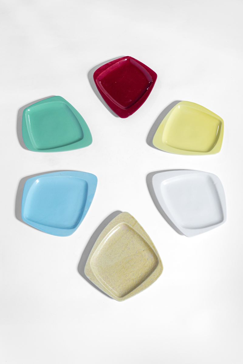 Antonia Campi - Sei piatti in ceramica smaltata