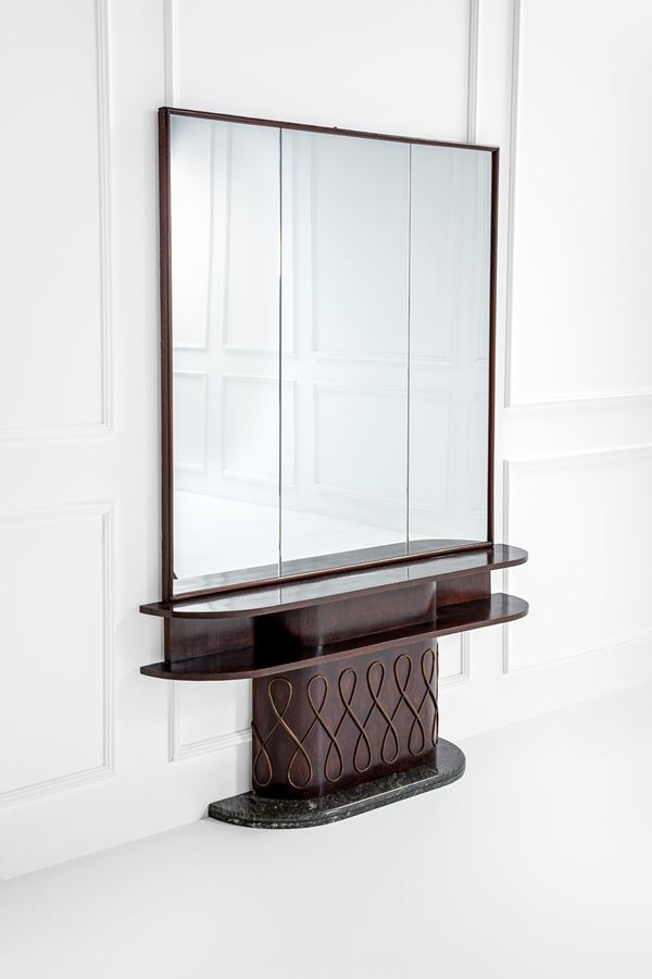 Osvaldo Borsani (attr.) - Console con specchio