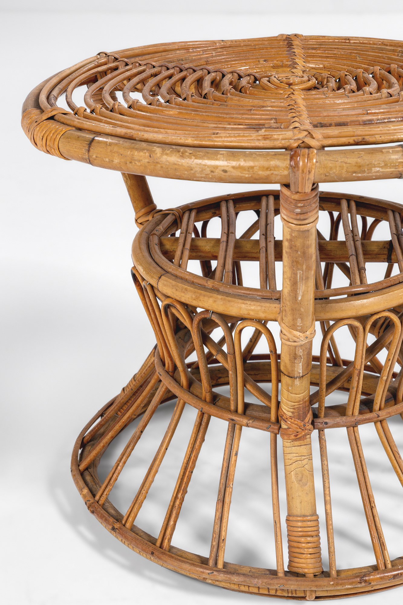 Lio Carminati - Tavolino in bamboo e midollino, 1950 circa