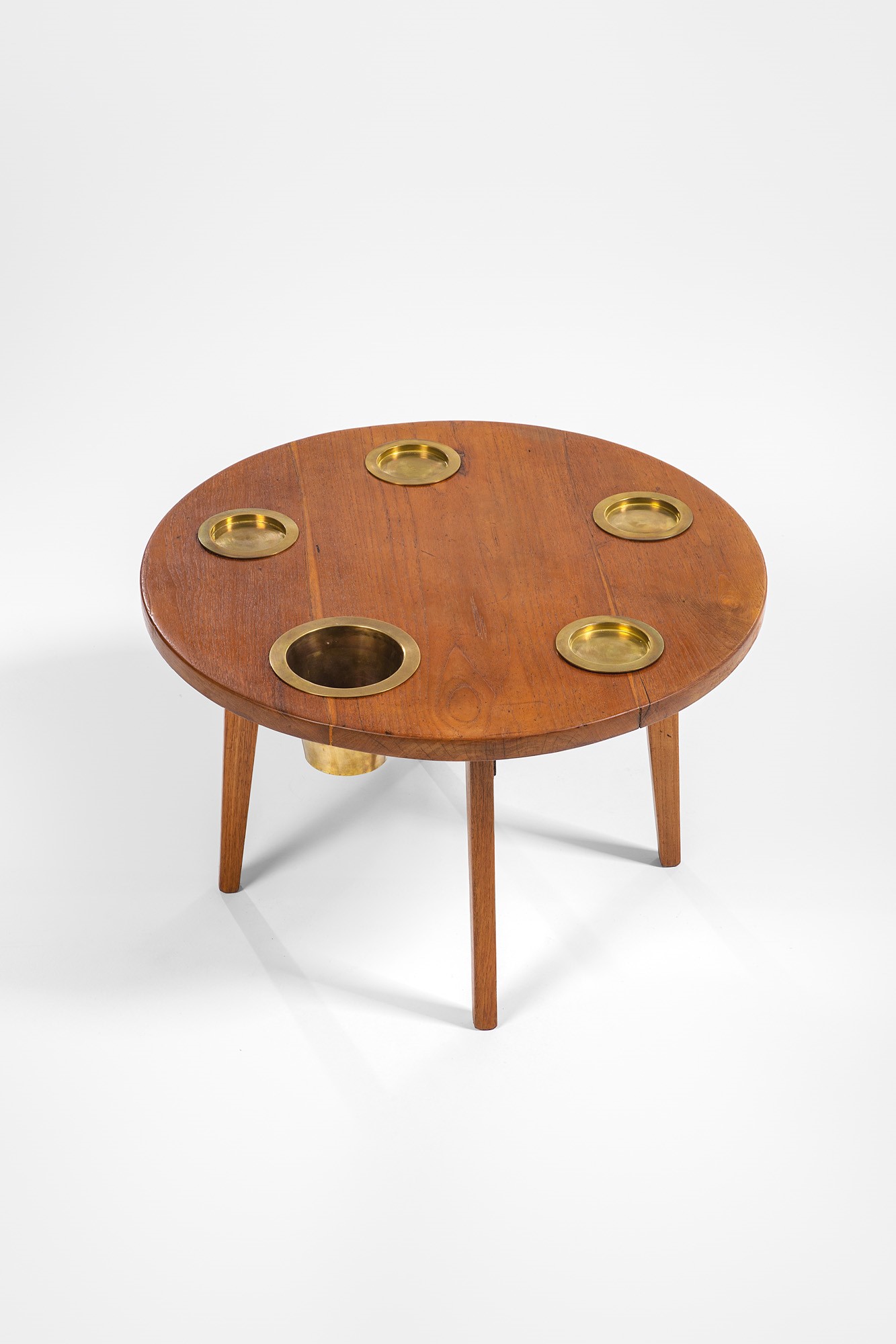 Tavolino da nave con portabottiglie e portabicchieri