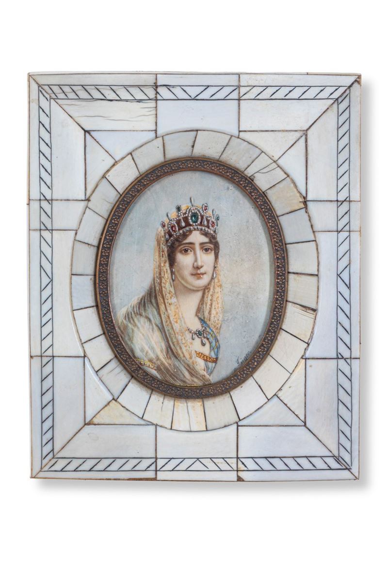 Miniatura con dama - fine XVIII inizi XIX sec.