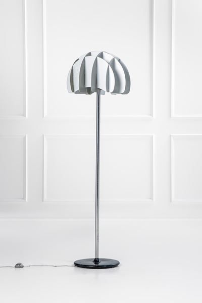 Lampada da terra modello G33, metallo cromato, h 165 cm