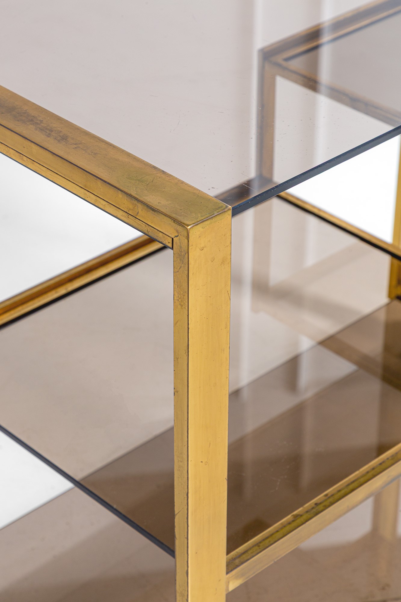 Gallotti & Radice - Carrello in ottone e vetro fumé, 1970 ca.