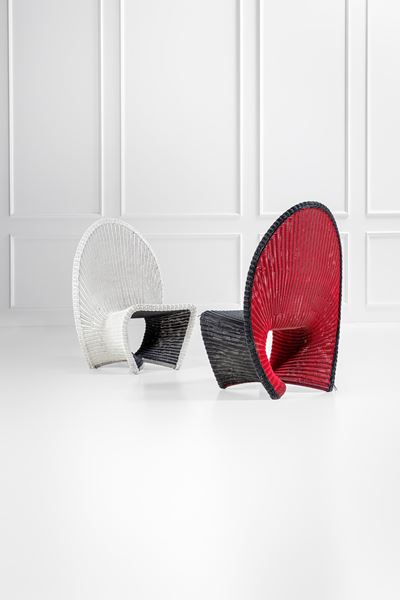Due poltrone da giardino modello H36, alluminio e materiale plastico, 2016