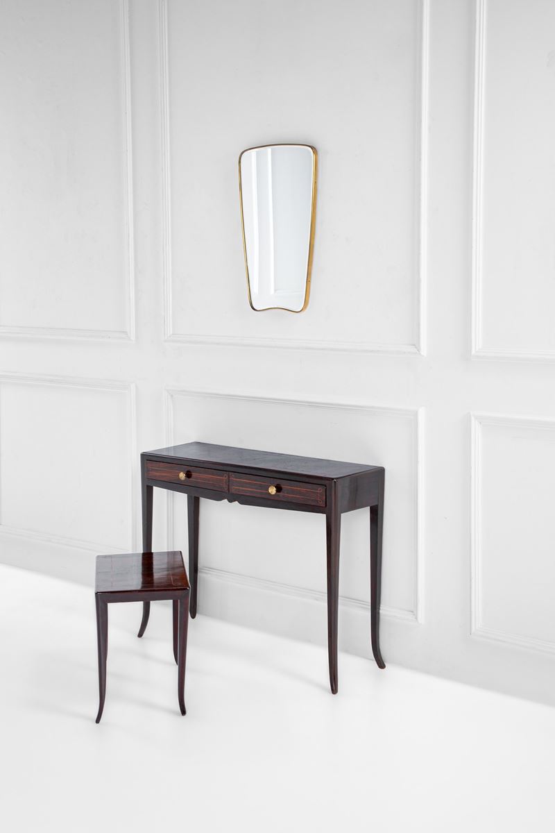 Set composto da console, specchiera e sgabello