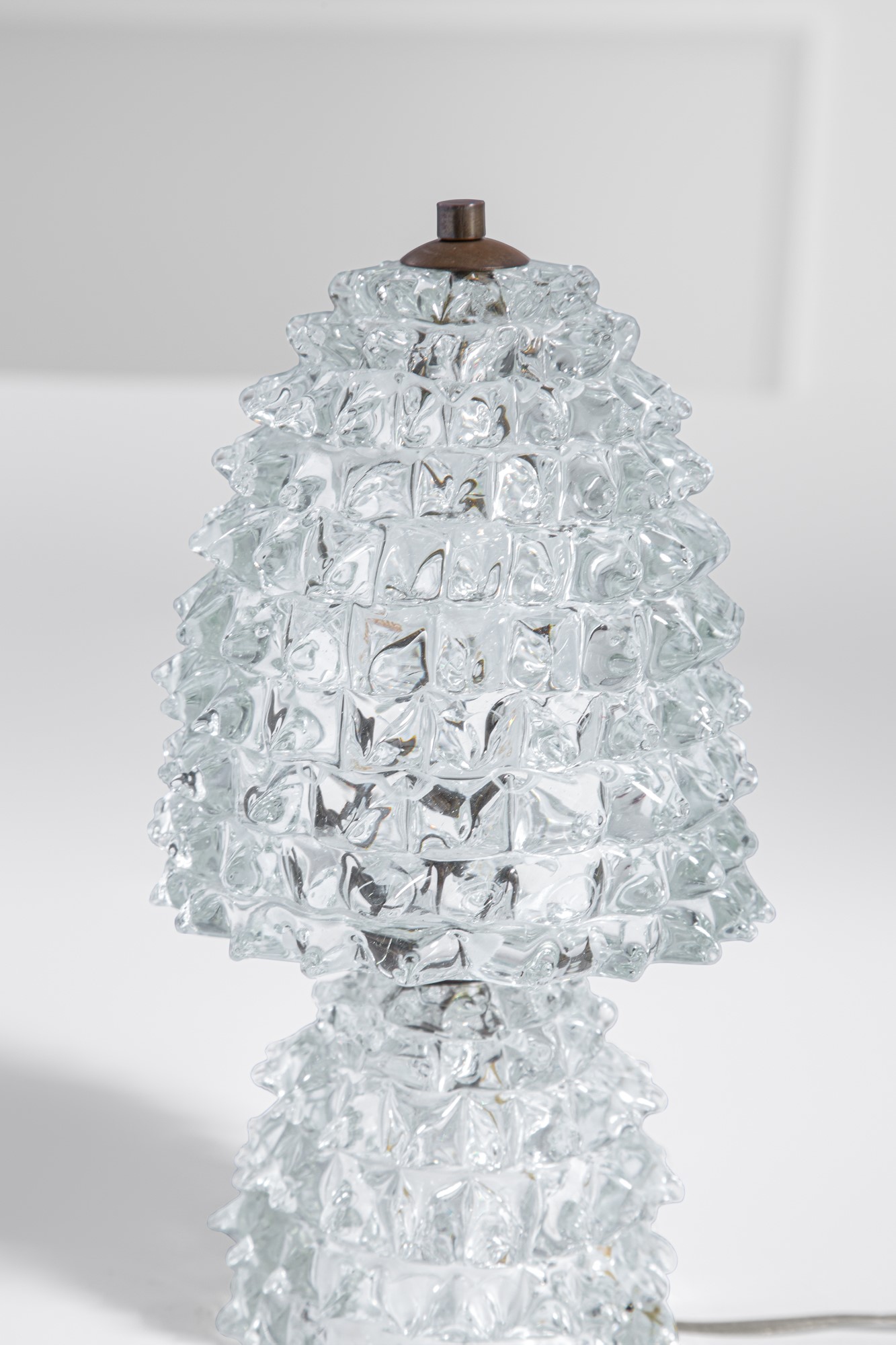 Due lampade tavolo in vetro rostrato