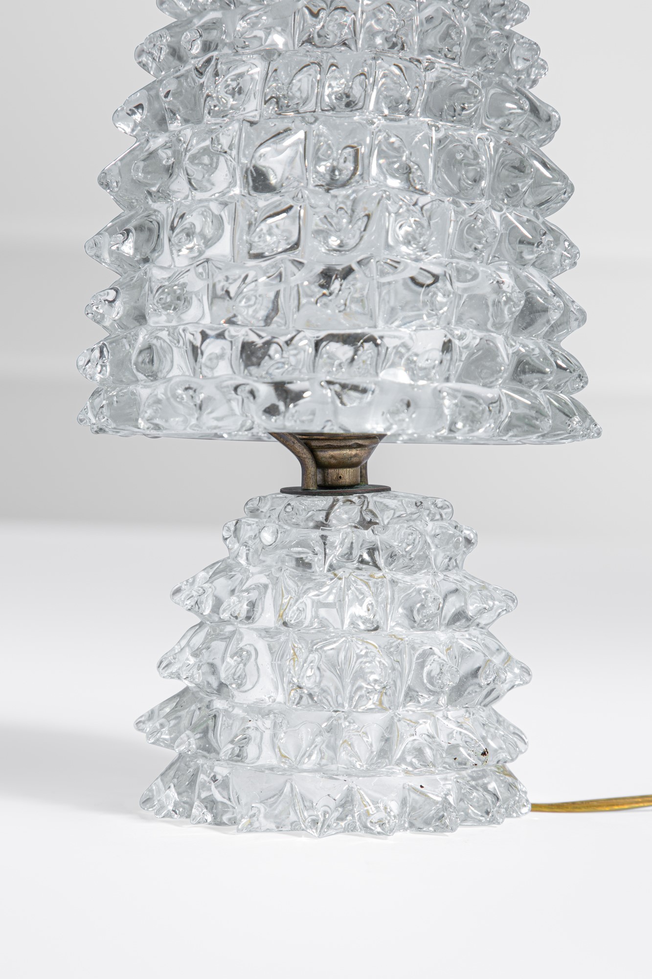 Due lampade tavolo in vetro rostrato