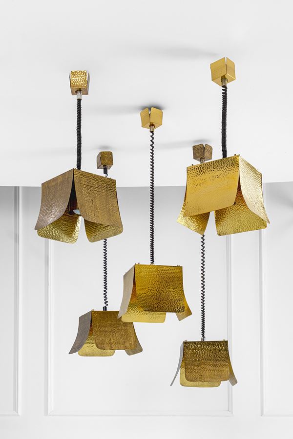 Bottega Gadda (attr.) - Cinque lampade a sospensione