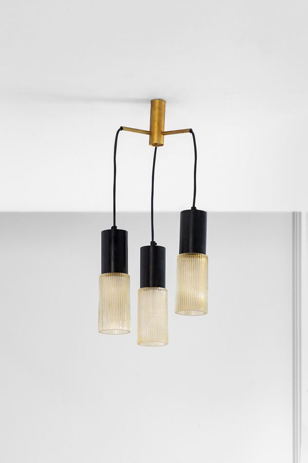 Seguso (attr.) - Lampada a sospensione a tre pendenti