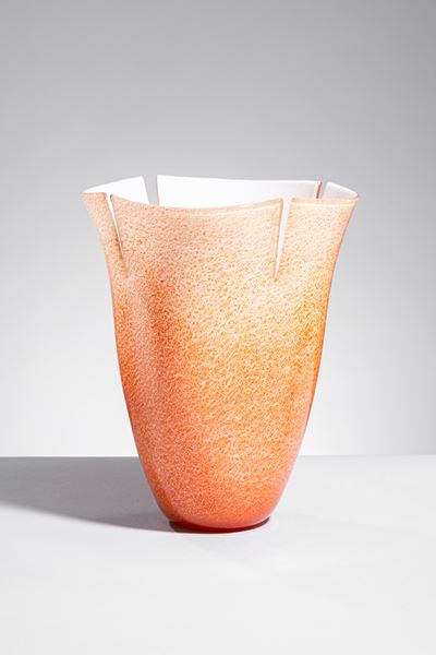 Vaso della serie Marmissimi, vetro soffiato con ossidi, 1984