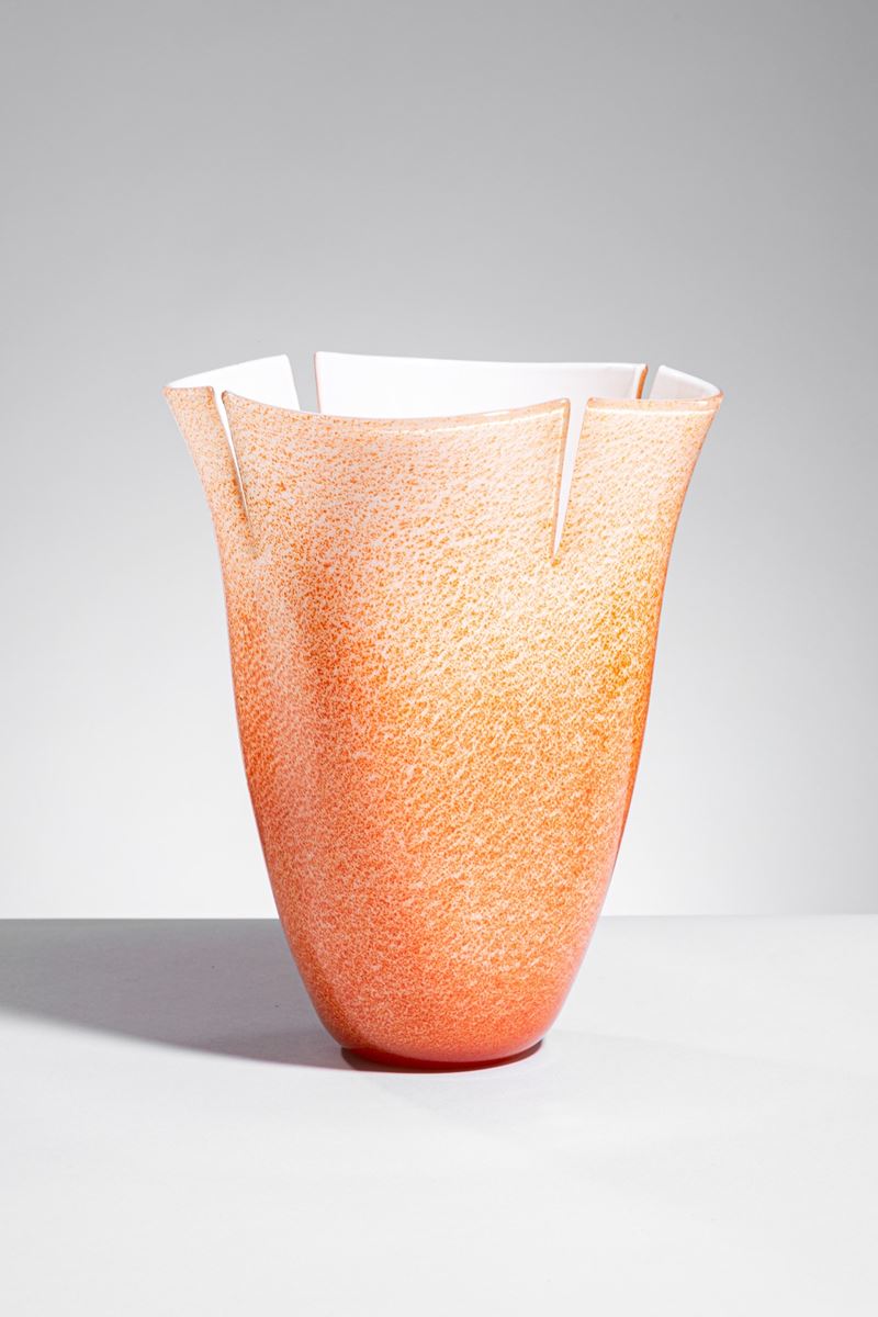 Toni Zuccheri - Vaso della serie Marmissimi, vetro soffiato con ossidi, 1984