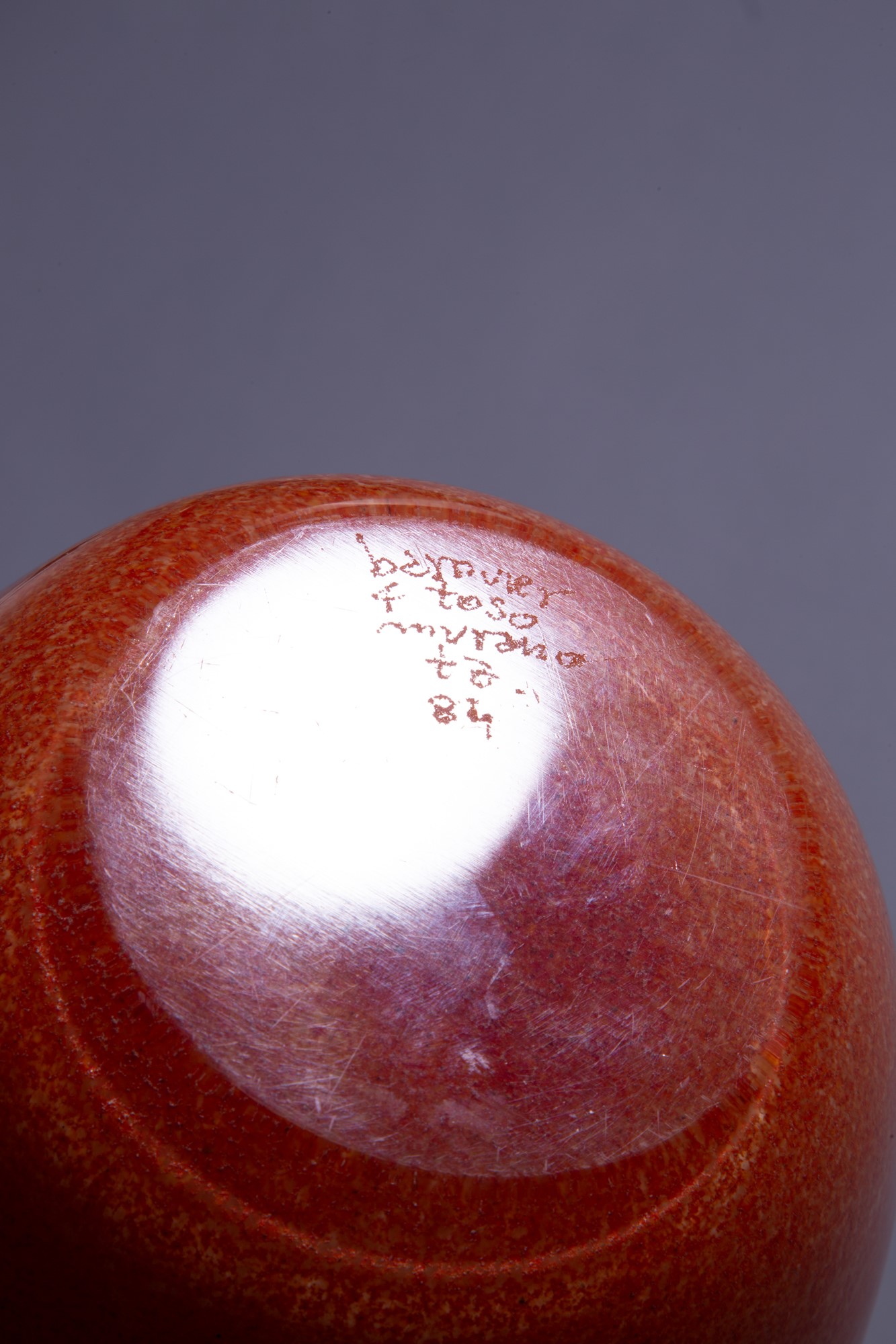 Toni Zuccheri - Vaso della serie Marmissimi, vetro soffiato con ossidi, 1984
