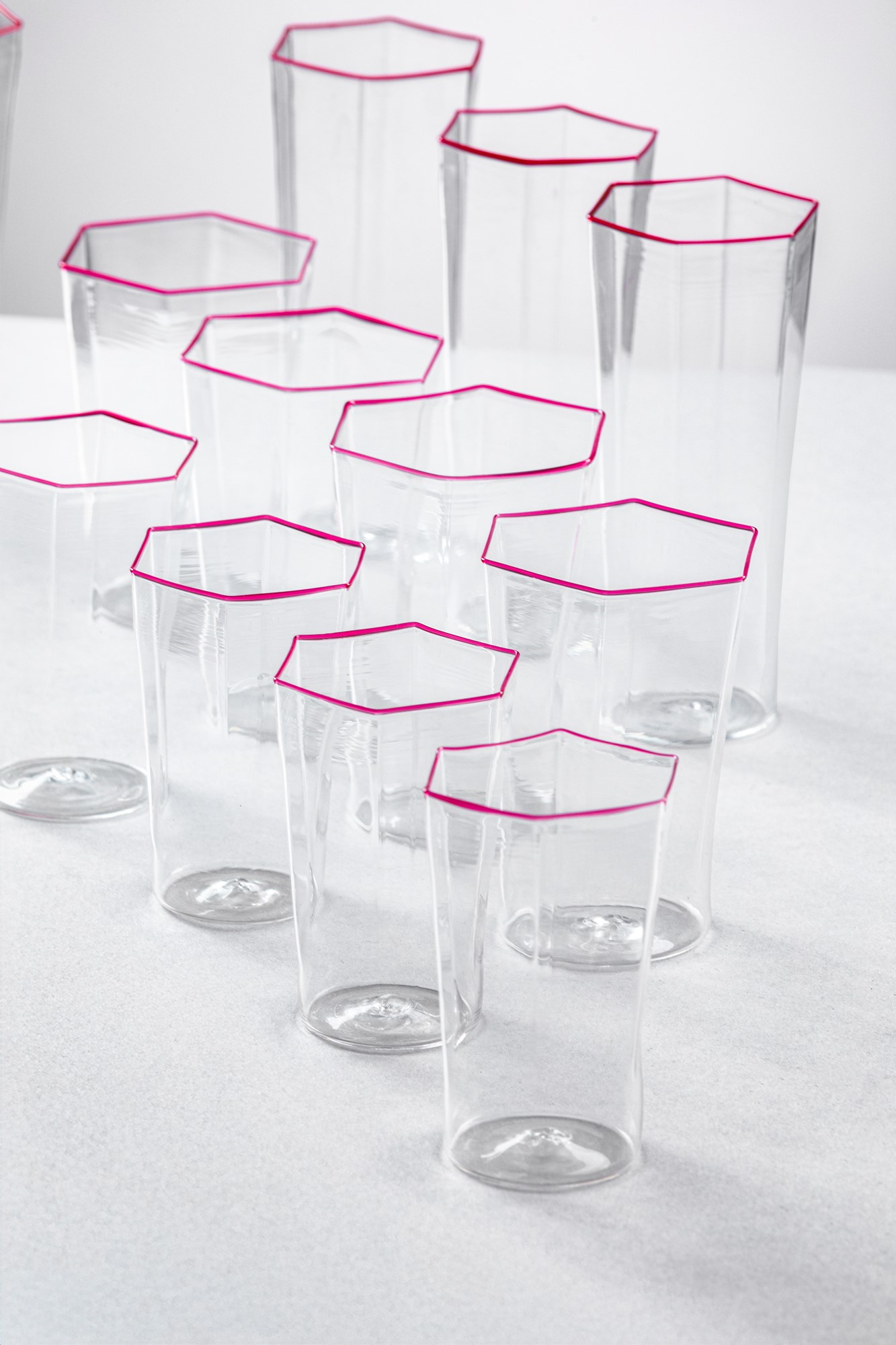 Bicchieri della serie Esagonali