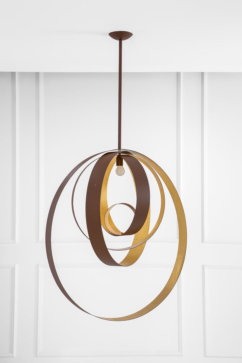 Stefano Adriani - Lampadario mod. Circle in metallo dorato
