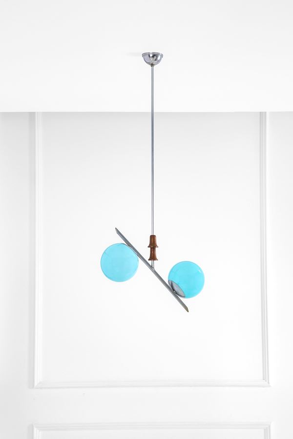 Lampada a sospensione a due sfere