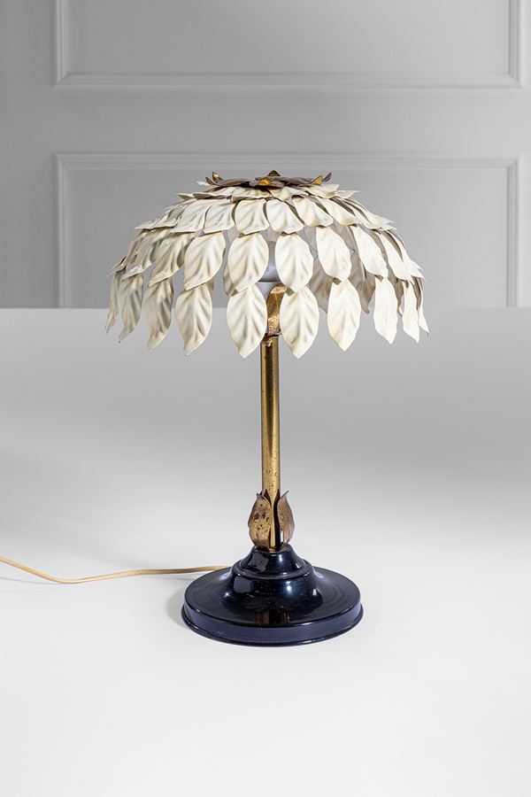 Maison Jansen (attr.) - Lampada da tavolo fitomorfa