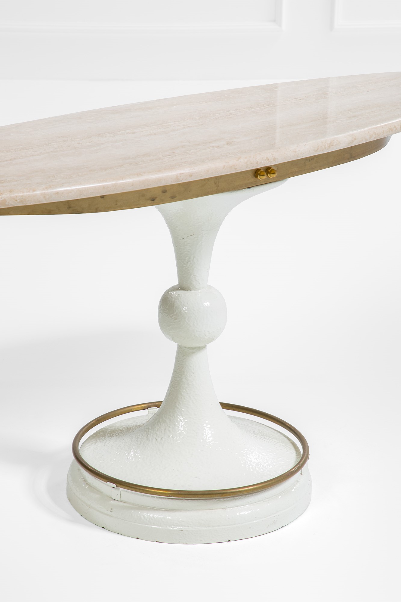 Marzio Cecchi - Console in metallo laccato e travertino
