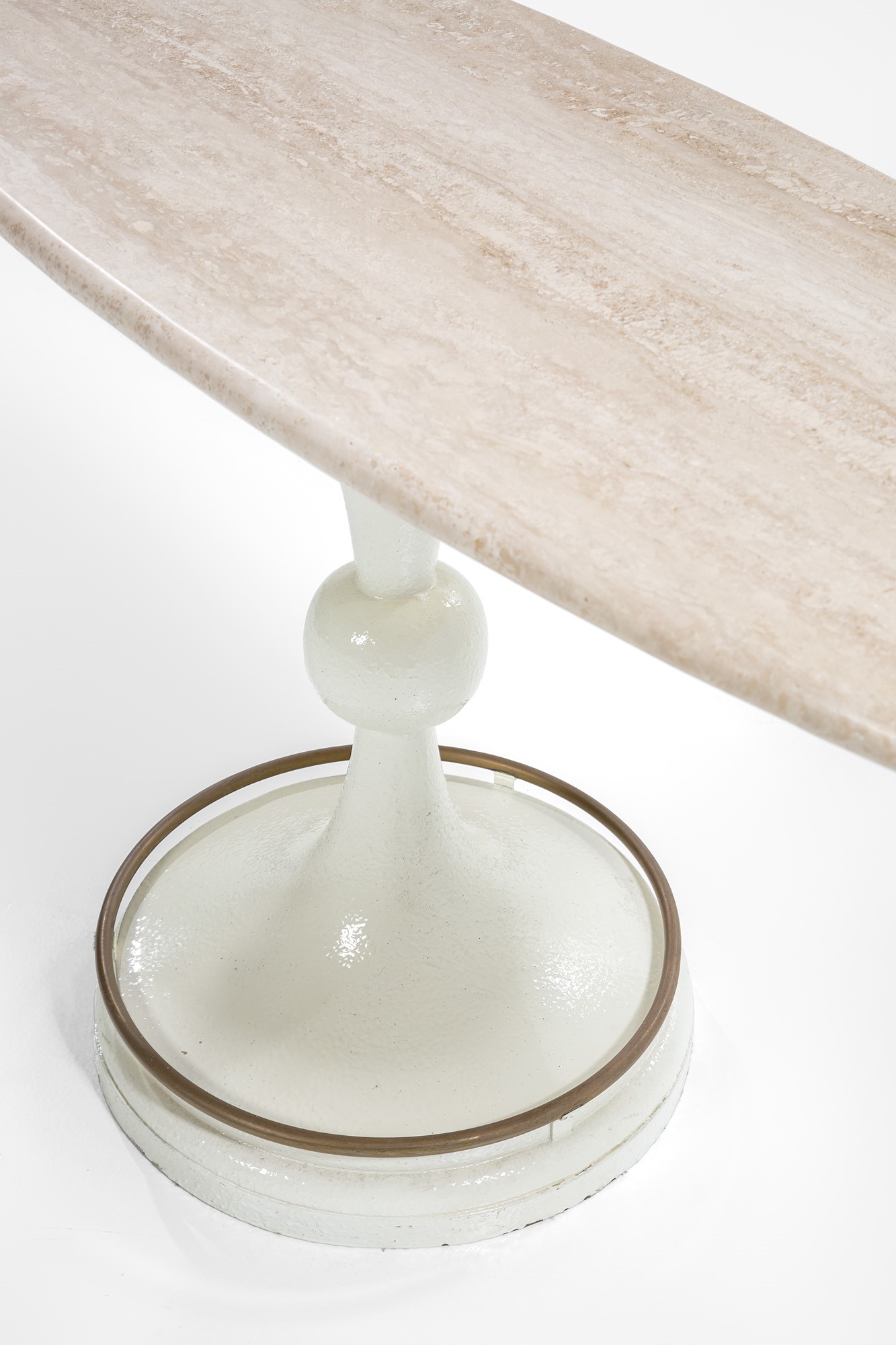 Marzio Cecchi - Console in metallo laccato e travertino
