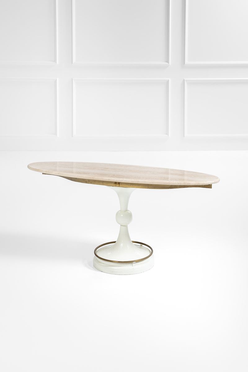 Marzio Cecchi - Console in metallo laccato e travertino