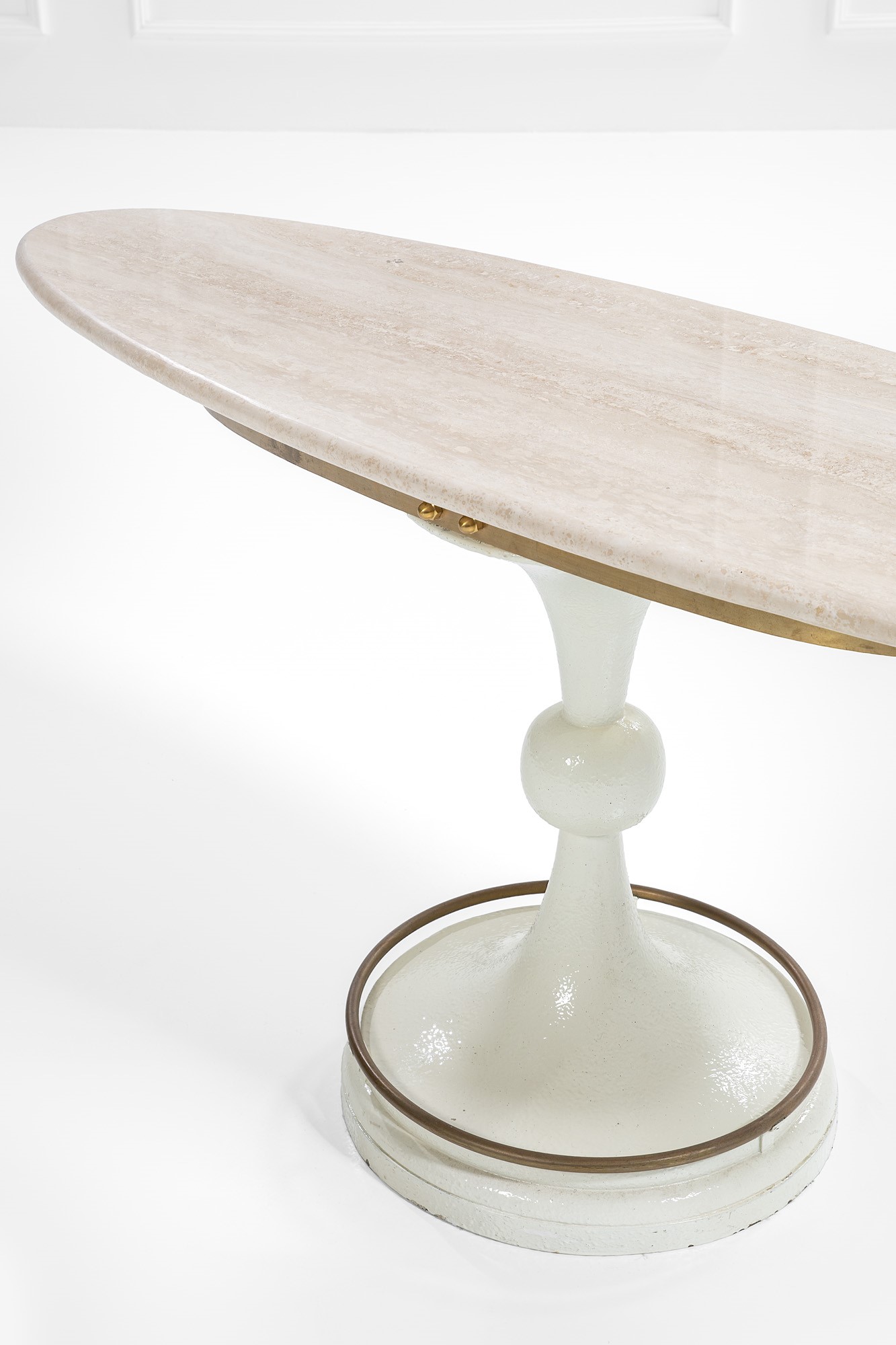 Marzio Cecchi - Console in metallo laccato e travertino