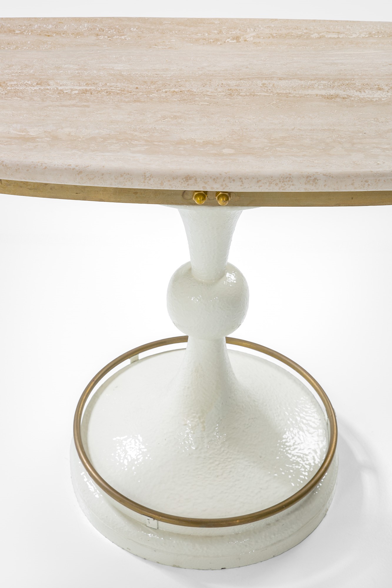 Marzio Cecchi - Console in metallo laccato e travertino