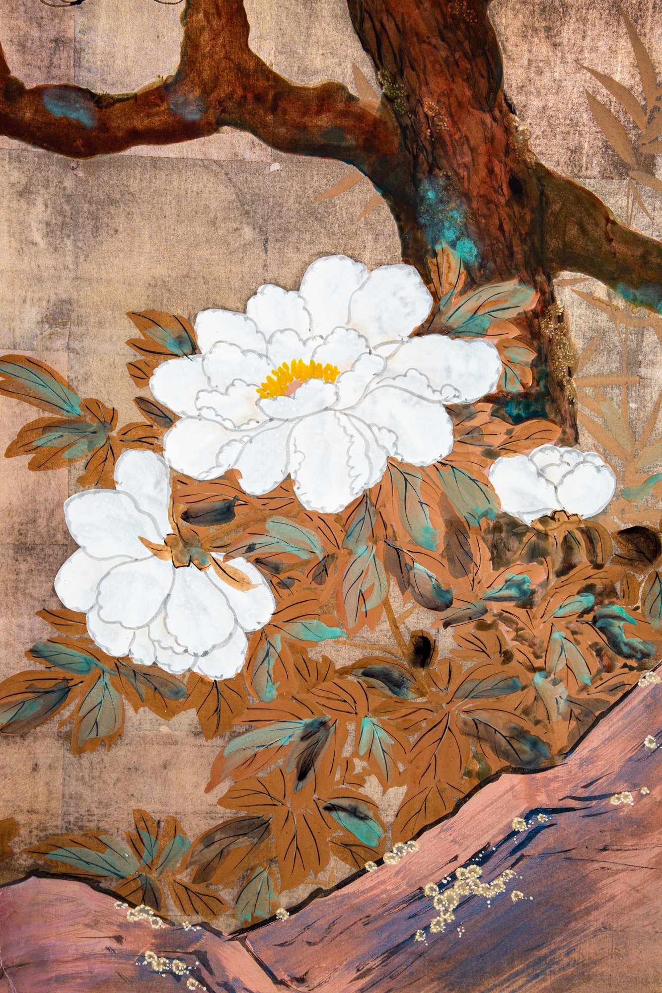 Due pannelli orientali fondo oro - Giappone XIX sec.