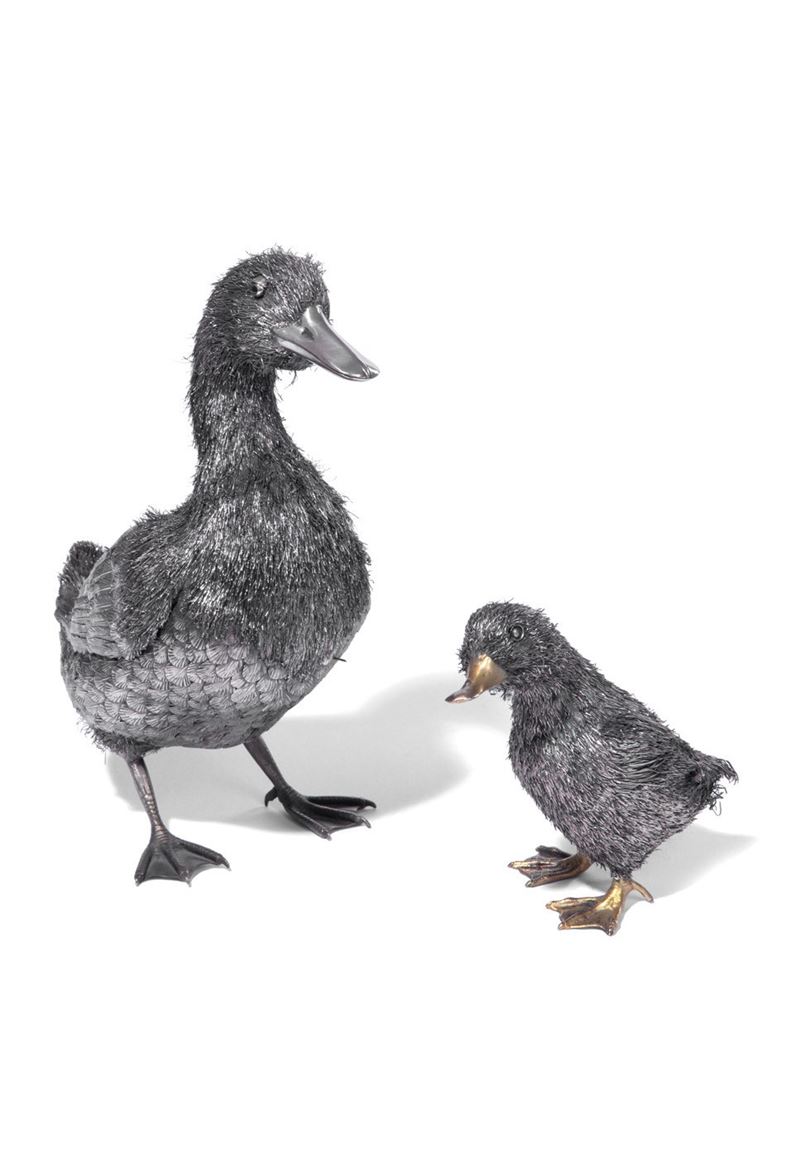 Argentiere fiorentino del XX sec. - Mamma papera e pulcino