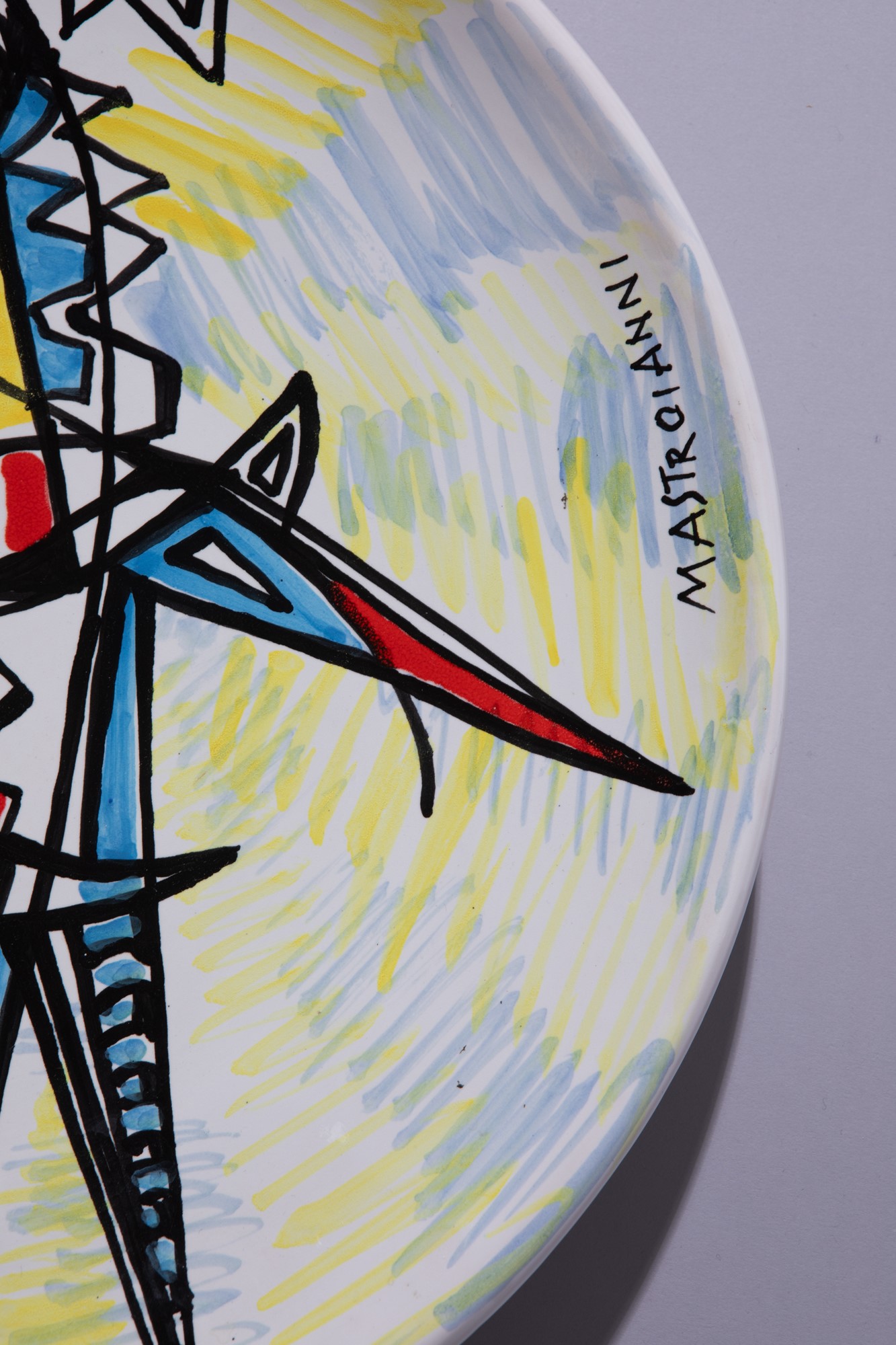 Umberto Mastroianni - Piatto da parata in ceramica policroma
