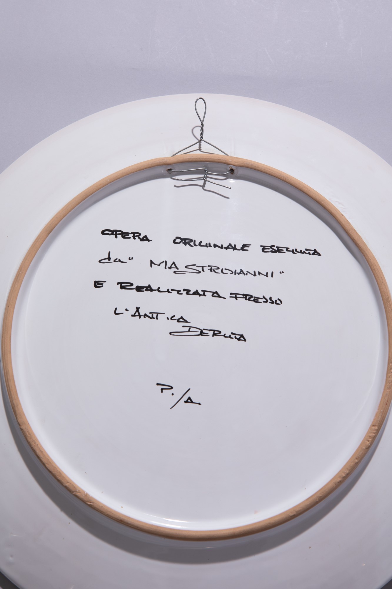 Umberto Mastroianni - Piatto da parata in ceramica policroma