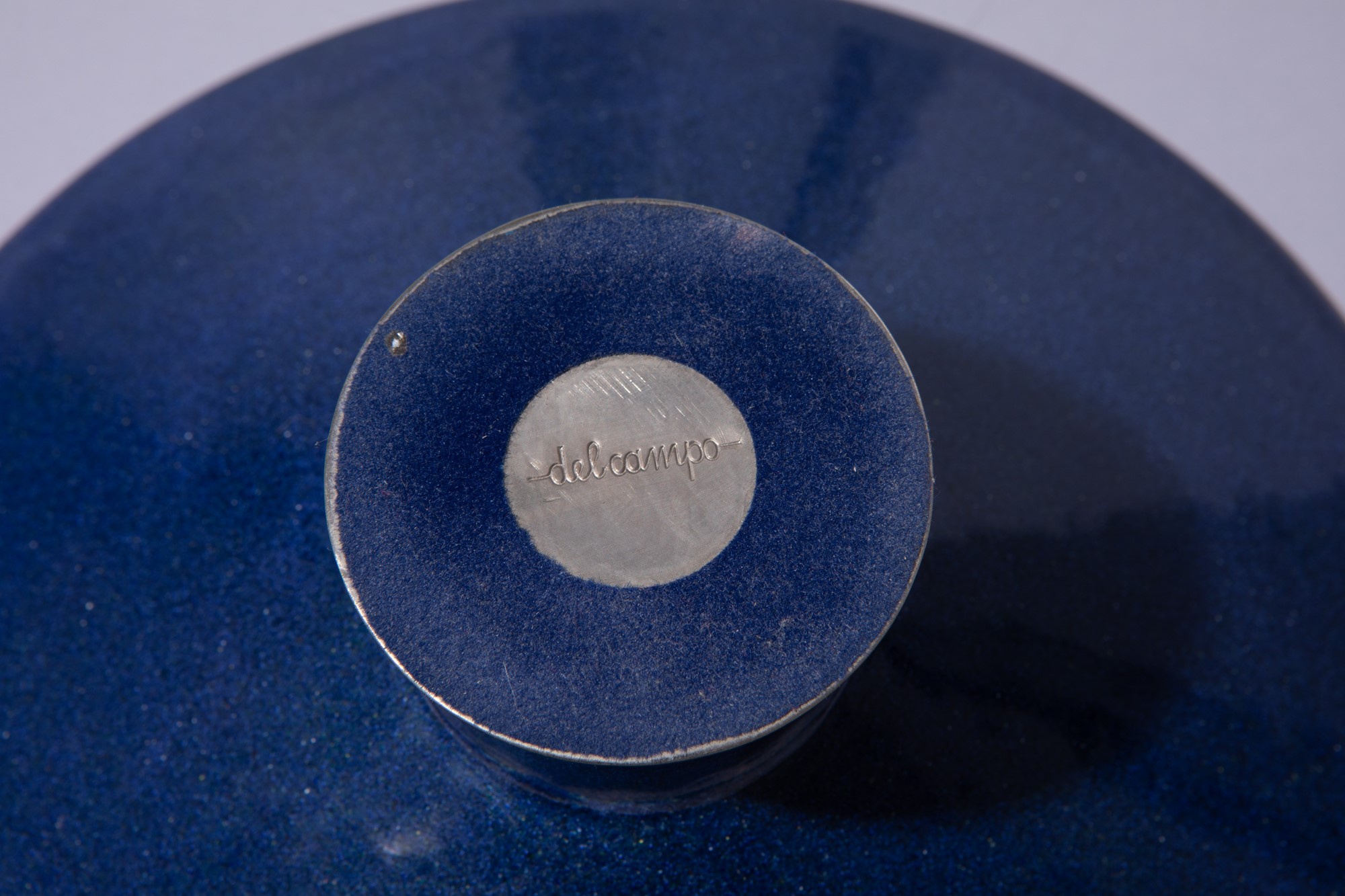 Del Campo - Ciotola in smalto blu su lamina d'argento