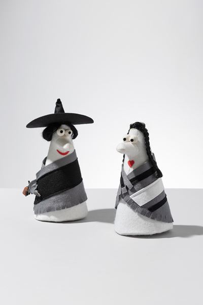 Caballero e Carmencita - Coppia di pupazzi pubblicitari per Lavazza, Lenci, Torino, 1970 ca.