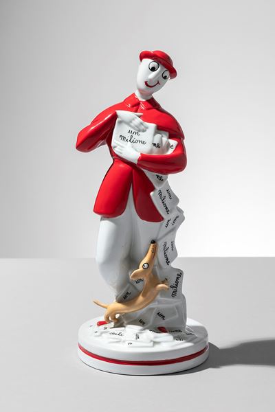 Il Signor Bonaventura - figura in ceramica policromata