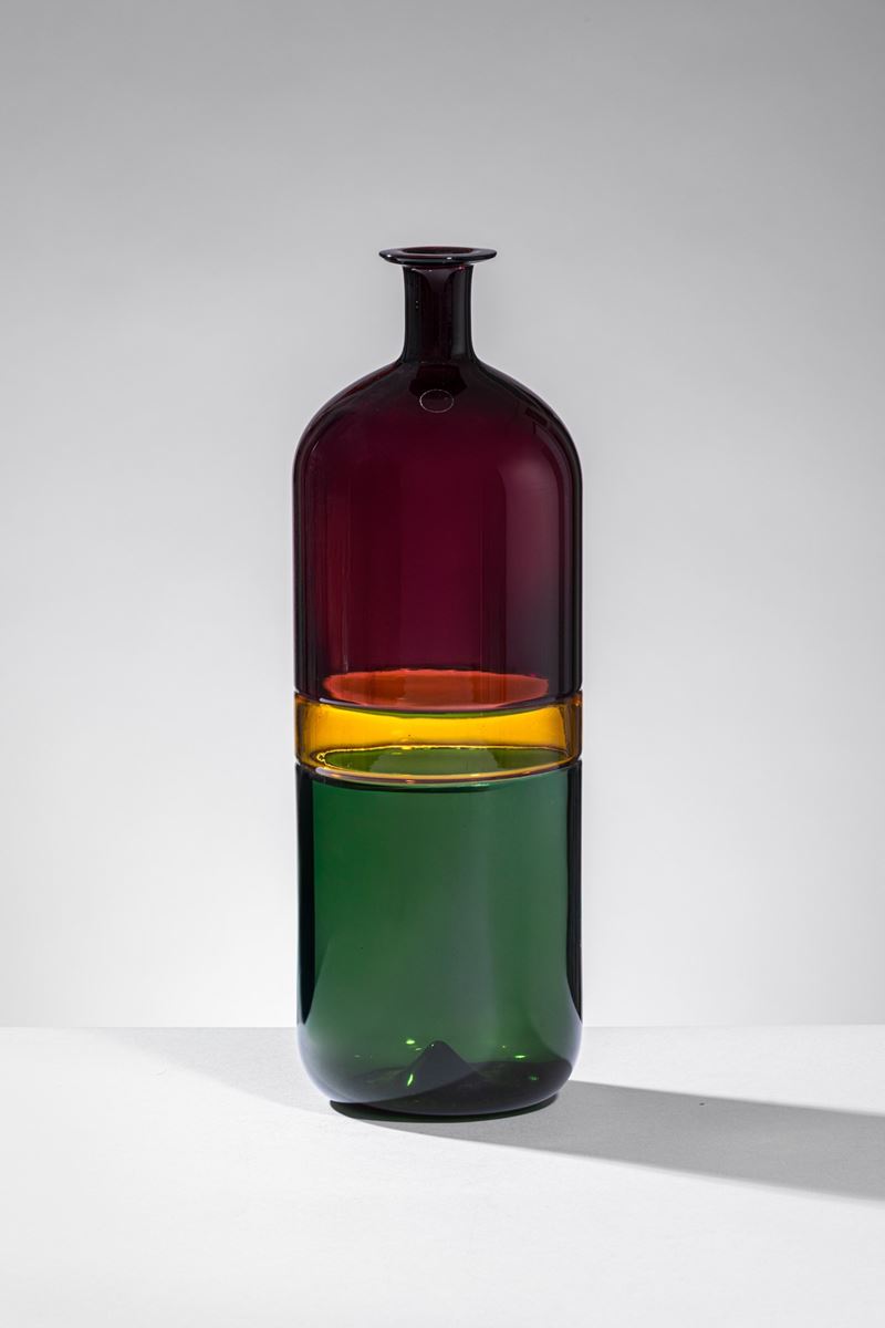 Tapio Wirkkala - Vaso della serie Bolle, vetro soffiato a doppio incalmo