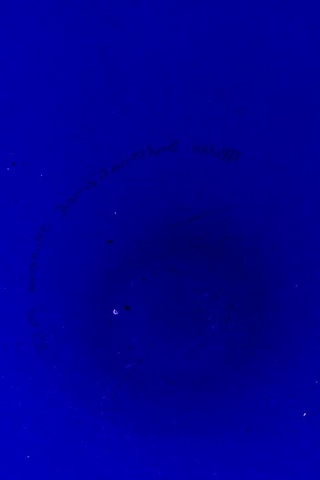 Effetre International - Grande piatto in vetro soffiato verde con disco centrale blu
