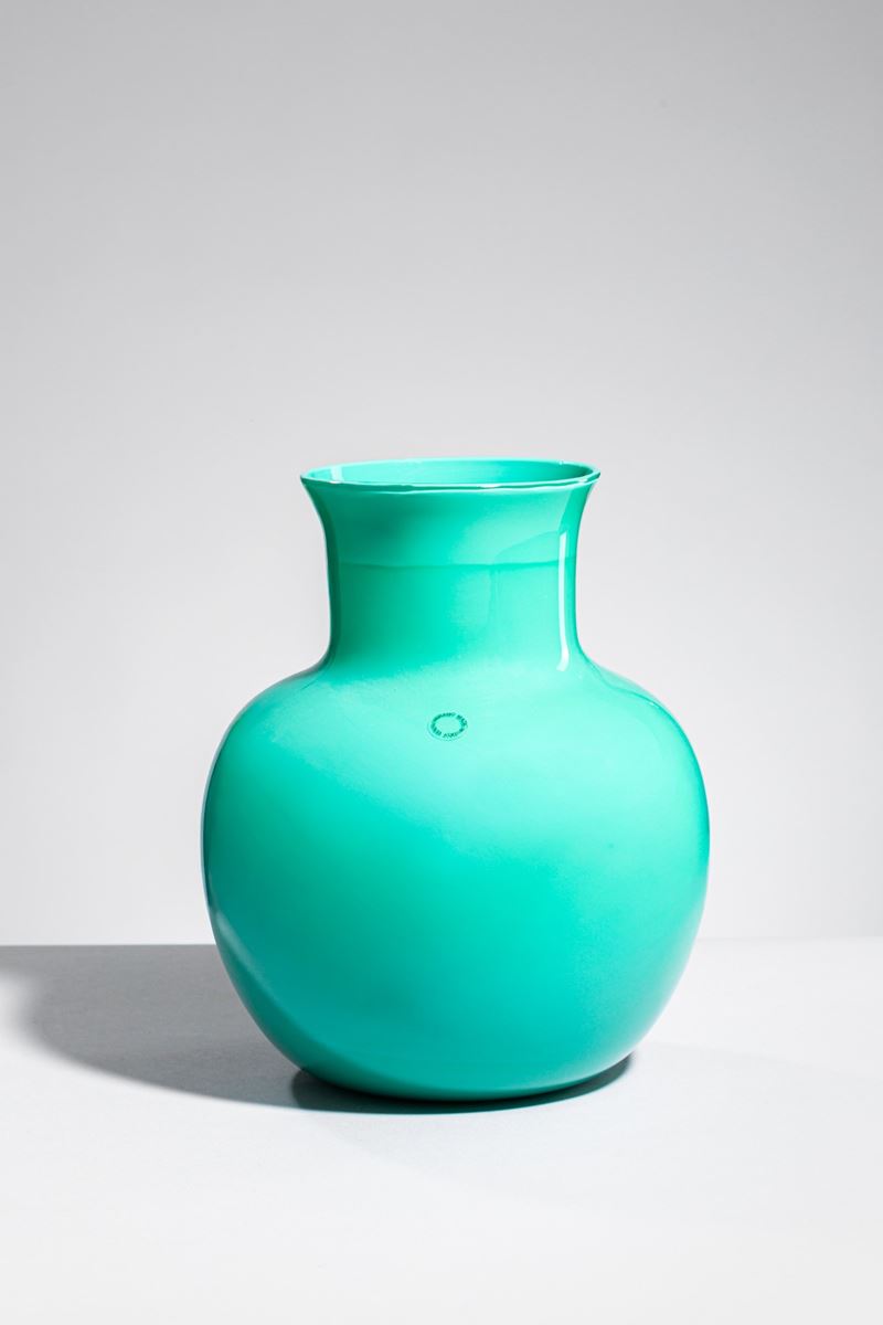 Tobia Scarpa - Vaso mod. 8552, vetro soffiato opaco verde