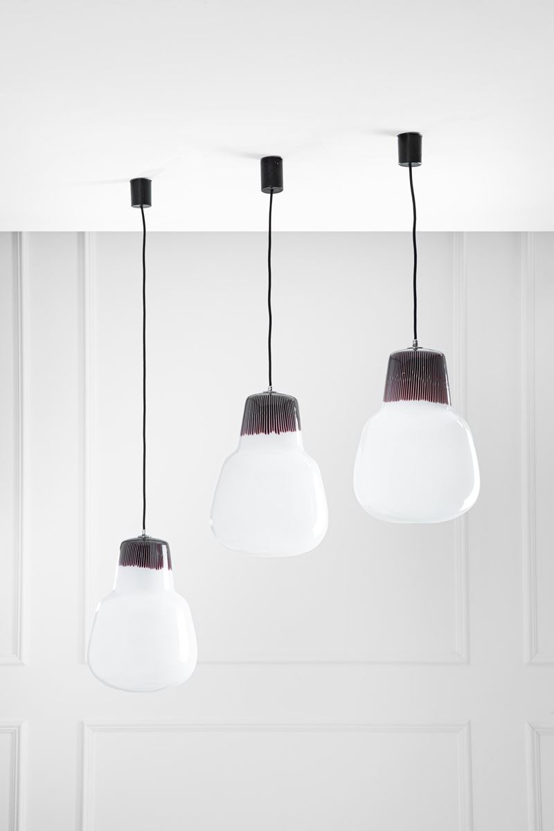 Tre lampade a sospensione mod. 4037