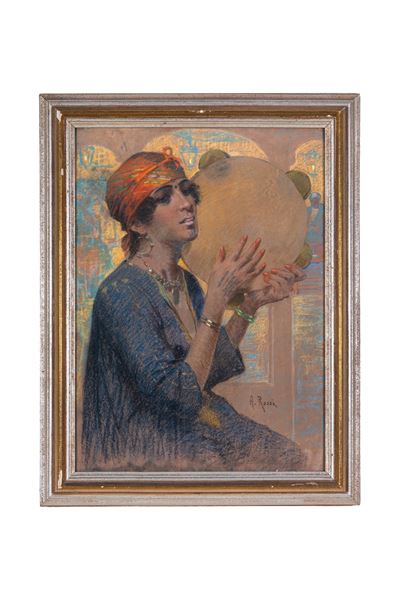 Ritratto di gitana, tecnica mista