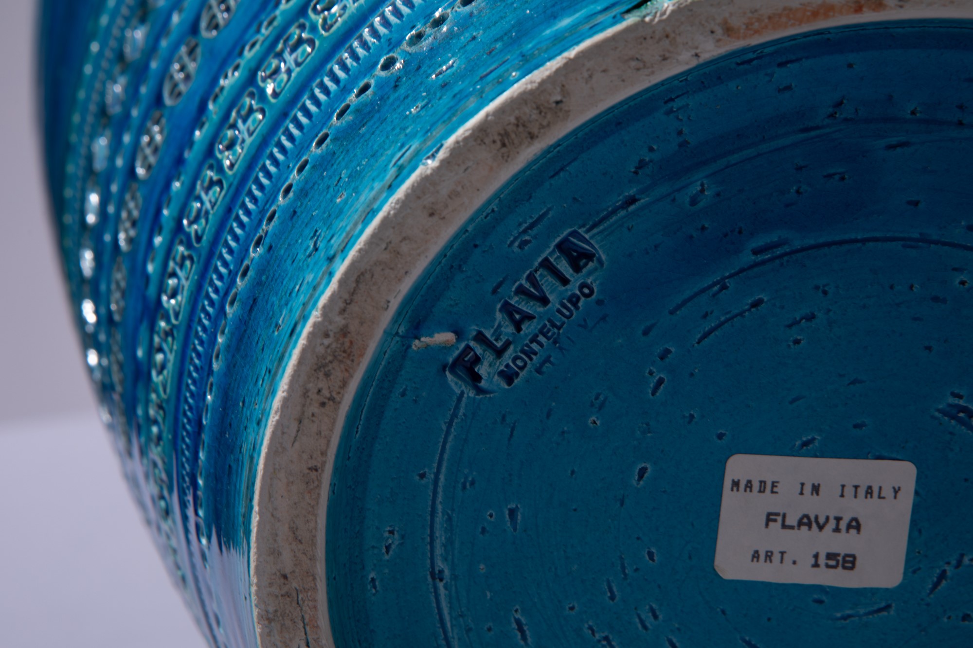 Aldo Londi - Grande vaso della serie Rimini Blu, ceramica smaltata