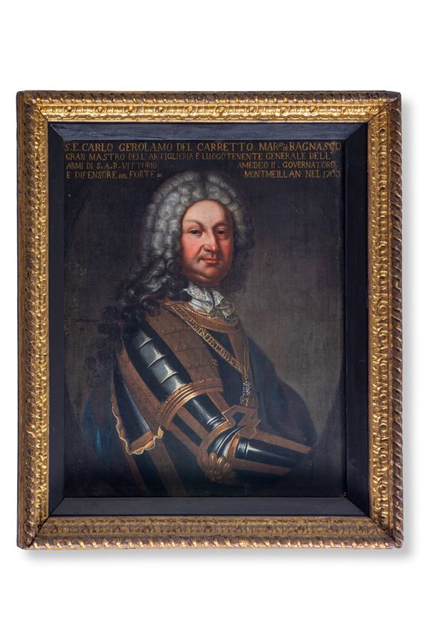 Pittore del XVII sec. - Ritratto di nobile in armatura