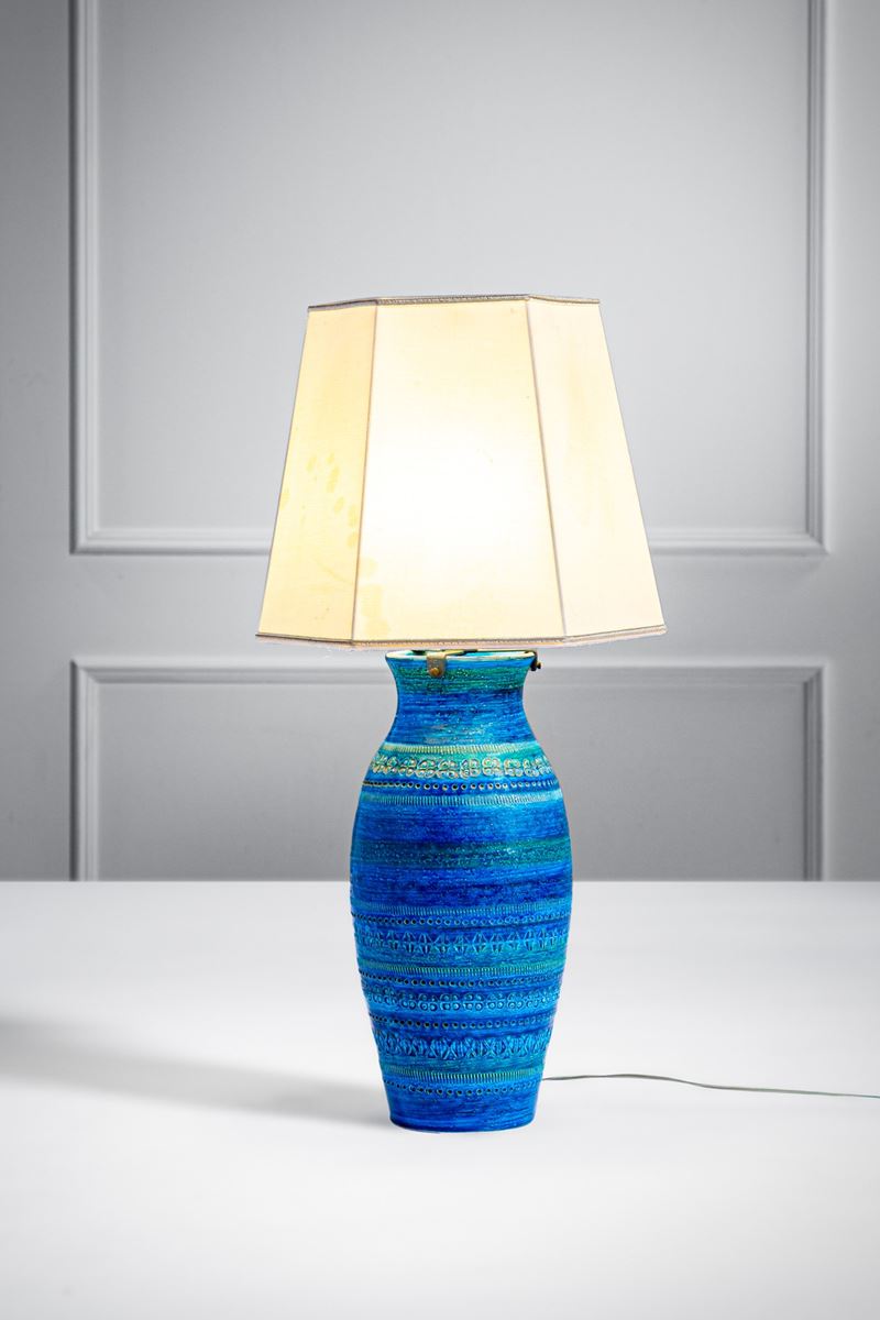 Aldo Londi - Lampada da tavolo della serie Rimini Blu, ceramica smaltata