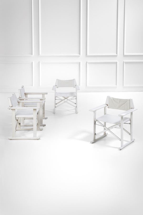 Carlo Hauner - Quattro poltrone pieghevoli da giardino