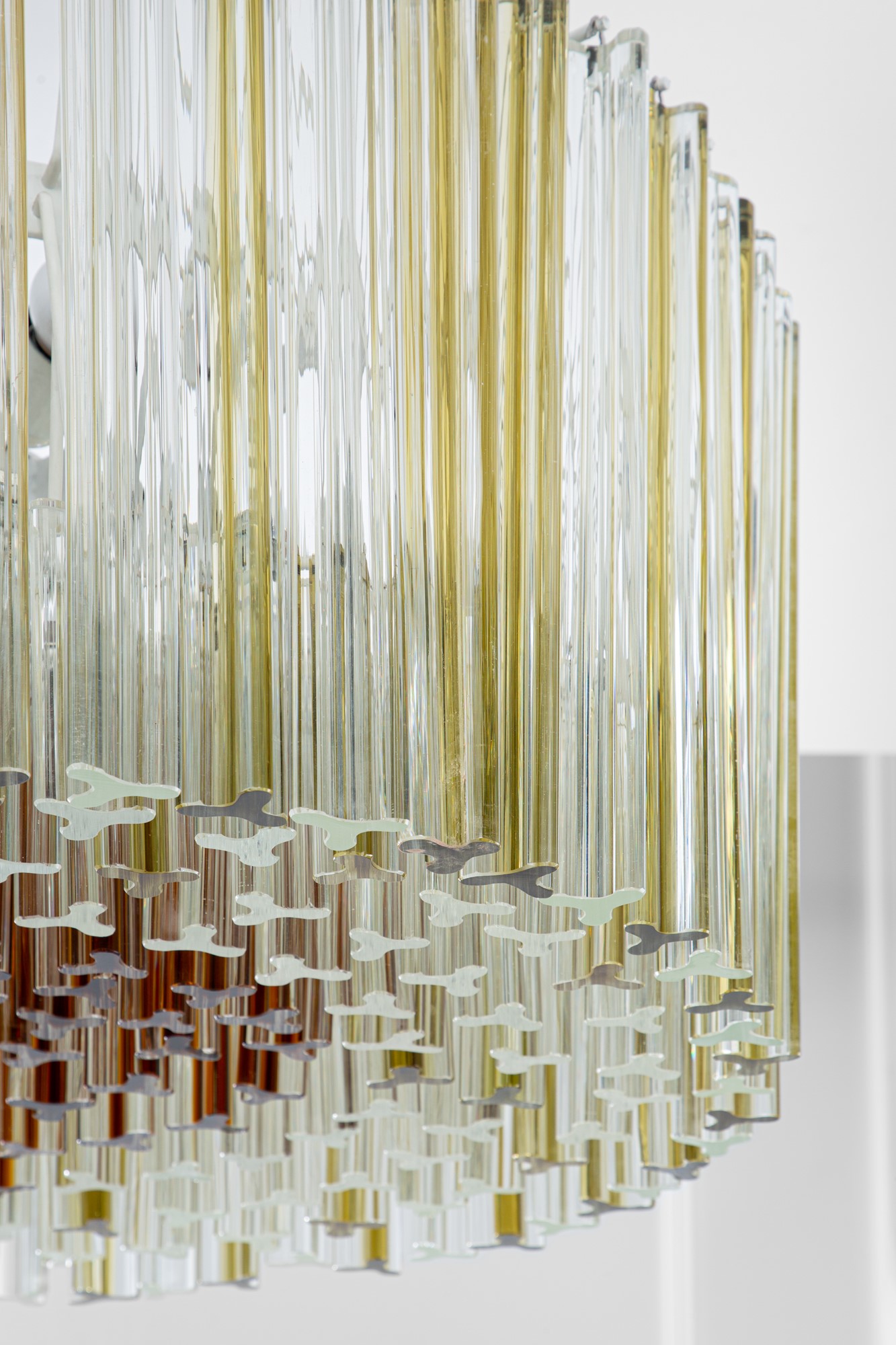 Venini - Grande Lampadario a Canne Piene della Serie Trilobo