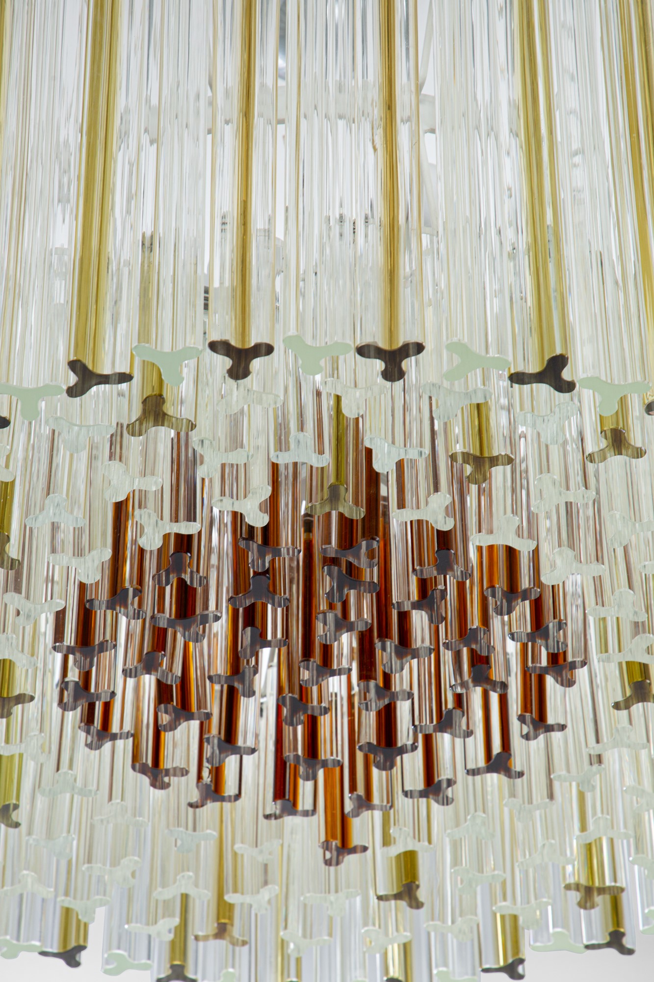 Venini - Grande Lampadario a Canne Piene della Serie Trilobo