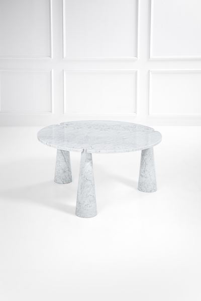 Tavolo della serie Eros, marmo e metallo, h 72 cm, diam. 145 cm