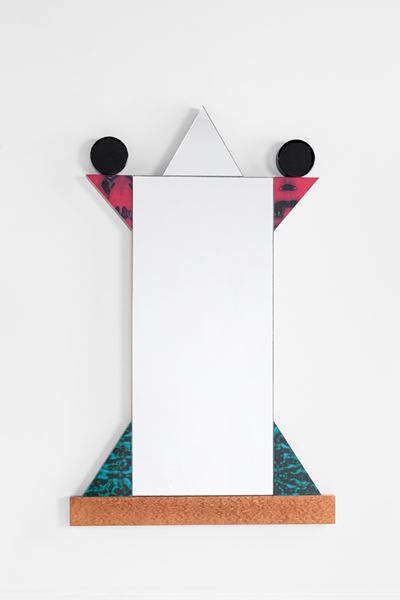 Specchio da parete modello Diva, 1984, laminato plastico e vetro specchiato