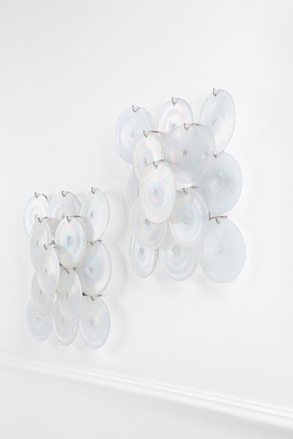 Carlo Nason - Due lampade da parete a dischi mod. LP 235