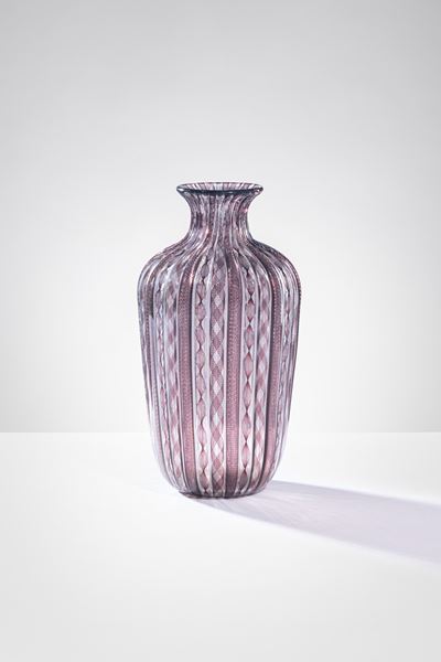 Vaso Zanfirico in cristallo e bruno
