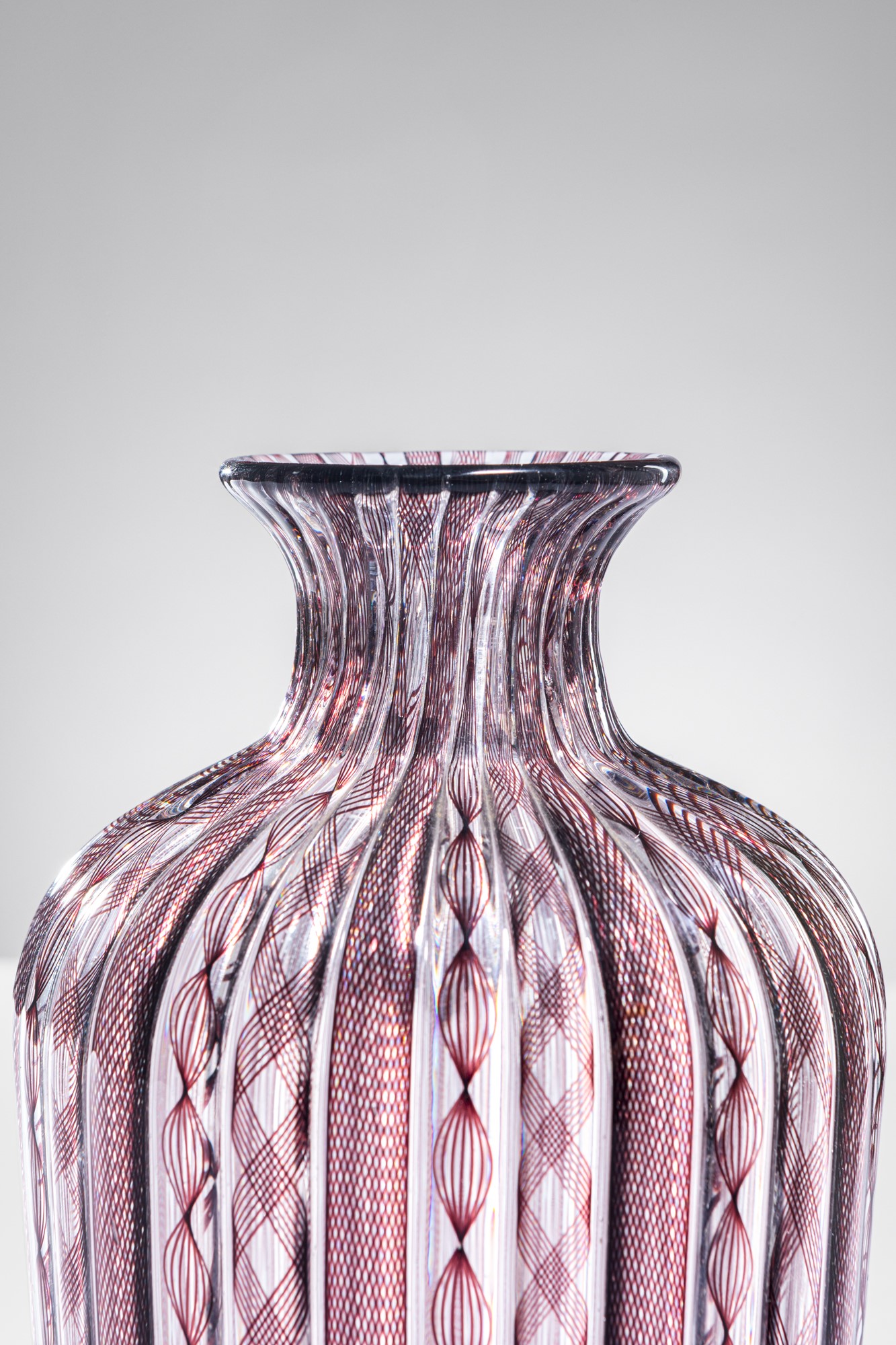 Barovier & Toso - Vaso Zanfirico in cristallo e bruno
