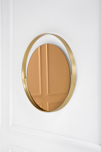 Specchiera in legno laccato con vetro colorato specchiato, circa 1970