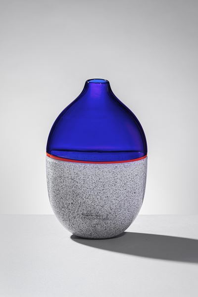 Vaso mod. Istria, vetro a doppio incalmo soffiato, 1989